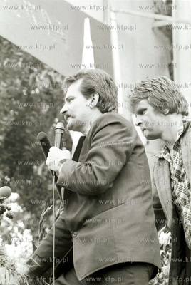 Strajk Sierpien'80 w Stoczni Gdanskiej im Lenina. Nz...