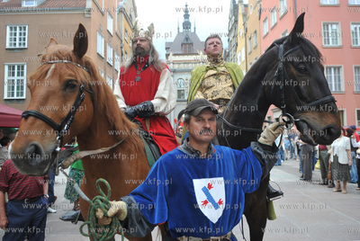 Uroczysta parada z okazji Swieta Miasta. Wjazd krola...