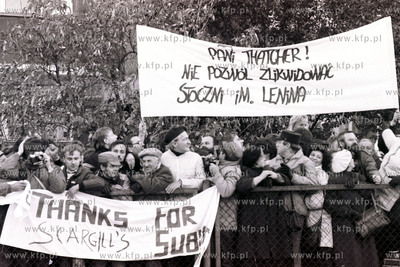 Wizyta premier Wlk. Brytanii Margaret Thatcher w Gdansku,...