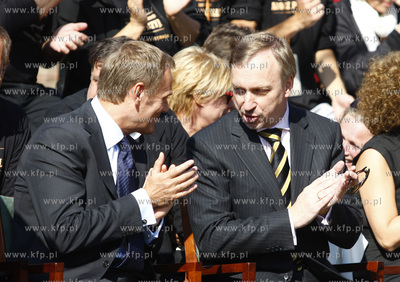 Gdansk. Wmurowania kamienia wegielnego pod budowe Teatru...