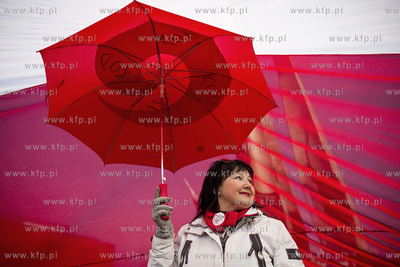 Gdańsk. Plac Solidarności. Wiec poparcia dla Lecha...