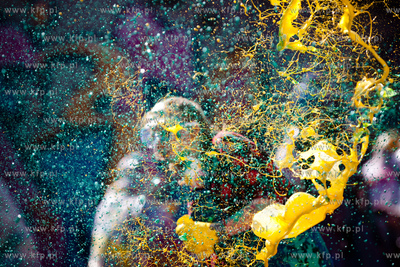 Gdansk. Centrum Stocznia Gdanska. Kolorowy smigus-dyngus...