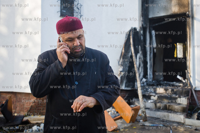 Gdansk. Meczet przy ul. Abrahama, pod drzwiami ktorego...