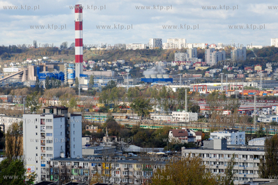 Panorama Gdyni. Nz. Elektrocieplownia oraz dzielnice...