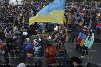Lwow. Ukraina. Pokojowe demonstracje antyrzadowe na...
