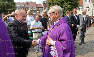 Gdansk. Plac Obronców Poczty Polskiej w Gdansku. Uroczystosci...