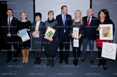Gdansk. Centrum prasowe AmberExpo. Uroczystosc  przekazania...