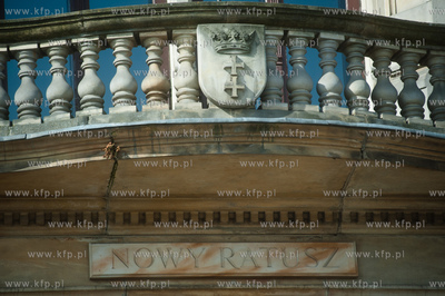 Gdansk. Nowy Ratusz. Plan zdjeciowy serialu pt. Prawo...