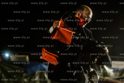 Gdańsk. Teren Muzeum II Wojny Światowej. Performance...