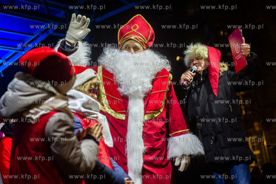 Gdańsk. Przywitanie Swietego Mikolaja oraz zapalenie...
