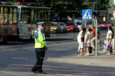 Skrzyzowanie ulic Nowe Ogrody i 3 Maja w Gdansku. Z...