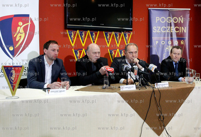 Prezes PZPN Grzegorz Lato w wizyta Szczecinie, gdzie...