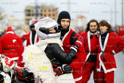 Gdansk Zaspa. Motocyklowa Parada Mikolajow. Jest to...