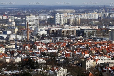 Gdansk Oliwa. Widok z wiezy widokowej na Pacholku....