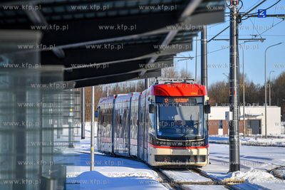 Tramwaj pesa jazz duo na pętli Ujeścisko. 14.02.2021...