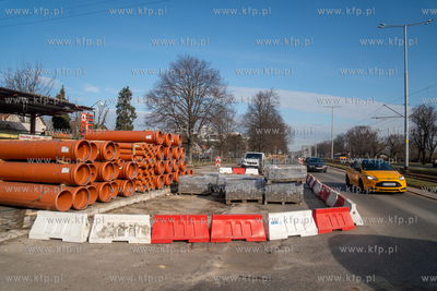 Remont nawierzchni al. Hallera w Gdańsku. 19.03.2026...