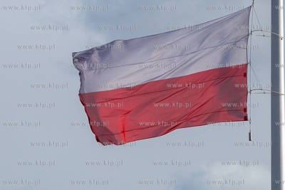 Gdańsk. Flaga Polski na Górze Gradowej.. 24.03.2019...
