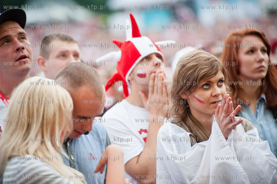 Gdansk. Strefa Kibica na Placu Zebran Ludowych gdzie...