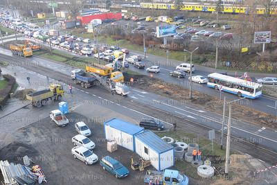 Poczatek przebudowy ukladu drogowego Wezel Sw. Maksymiliana...