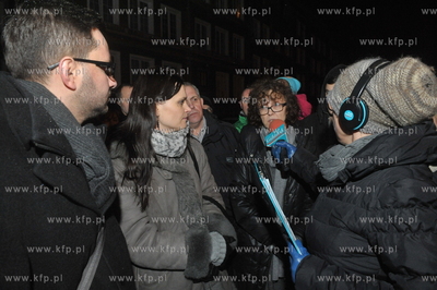 Protest przeciwko zamiarowi likwidacji Palacu Mlodziezy...