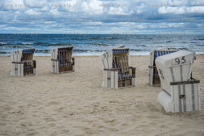 Niemcy. Kosze plażowe w Uckeritzer. 26.08.2021 fot....