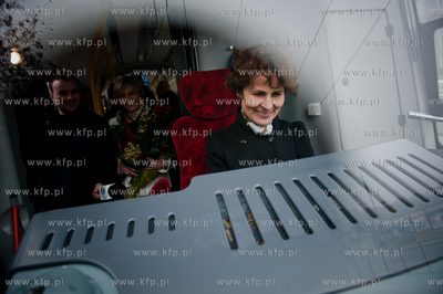 Gdansk. Przystanek tramwajowy przy ul. Dlugie Ogrody....