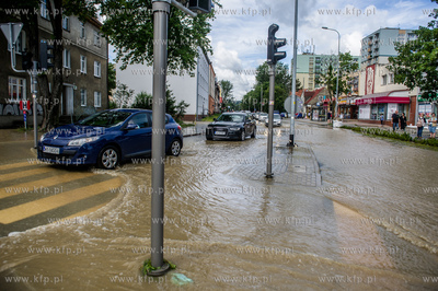Gdańsk. Wrzeszcz. Skutki silnych opadow, które przeszły...