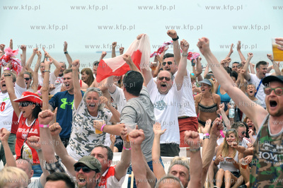 Gdansk Brzeżno. Strefa kibica na plaży w pobliżu...