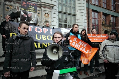 Demonstracja dzialaczy Towarzystwa Opieki nad Zwierzetami...