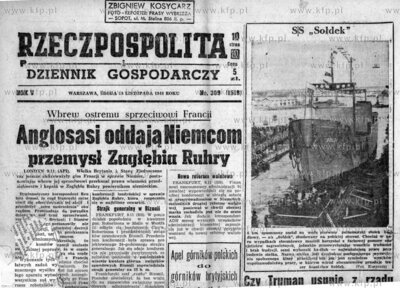    Rczeczpospolita z 1948 roku ze zdjeciem Soldka,...