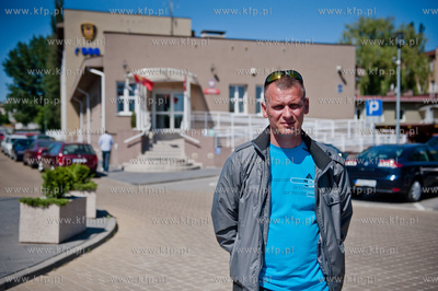 Gdansk. Parking przed siedziba Strazy Miejskiej. Protest...