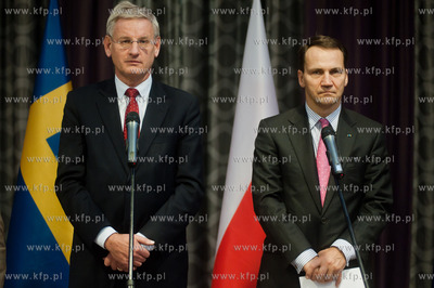 Gdansk. Hotel Hilton. Konferencja prasowa Ministrow...