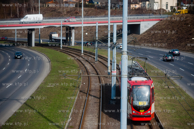 Gdansk Tramwaj ZKM na Al. Armii Krajowej. 19.04.2013...