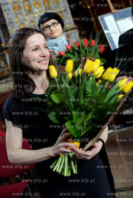 Gdansk, Dwor Artusa. Prezydent Gdanska Pawel Adamowicz...