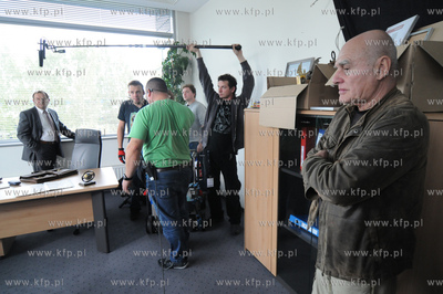 Andrzej Kotkowski na planie zdjeciowym filmu "Uklad...