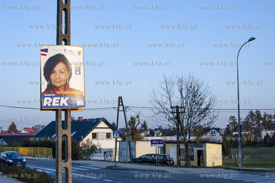 Chwaszczyno, gmina Żukowo na Kaszubach. Reklamy wyborcze...