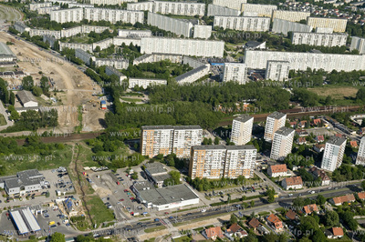 Gdansk Zabianka i Oliwa z lotu ptaka. Po prawej fragment...