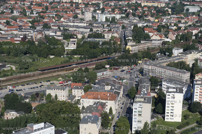 Gdansk Wrzeszcz z lotu ptaka. Okolice Dworca PKP, Po...