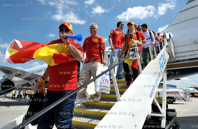 Gdansk, Rebiechowo/ Hiszpanscy kibice przylecieli samolotem...