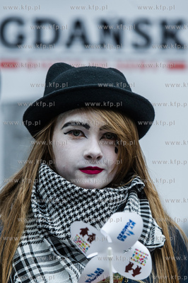 Gdansk. Wspolny przemarsz pod haslem Radoscia powitaj...