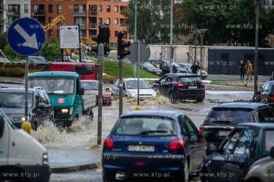 Gdańsk. Wrzeszcz. Skutki silnych opadow, które przeszły...