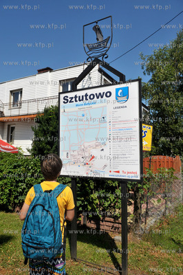 Sztutowo w pasie  Mierzei Wislanej. Plan miasta. 19.07.2011...