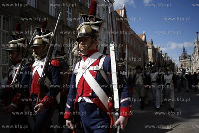 Gdansk.Ul. Dluga inscenizacja wjazdu Napoleona i jego...