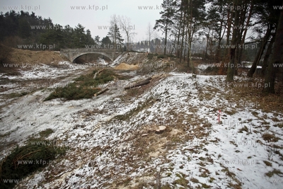 Gdansk. Wycinka drzew na trasie budowanej Kolei Metropolitalnej...