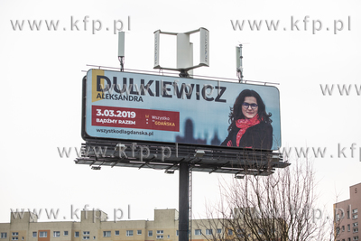 Gdańsk Zaspa. Billboard wyborczy kandydatki na prezydenta...