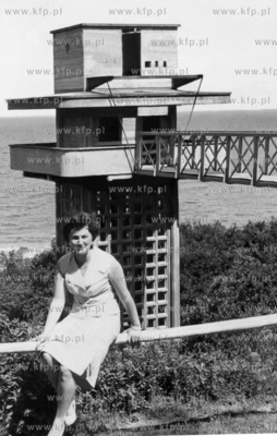 Winda plazowa na plazy w Jastrzebiej Gorze. 08.1960...