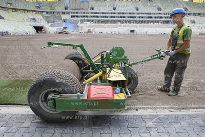 Gdansk Letnica. Budowa stadionu pilkarskiego PGE Arena....