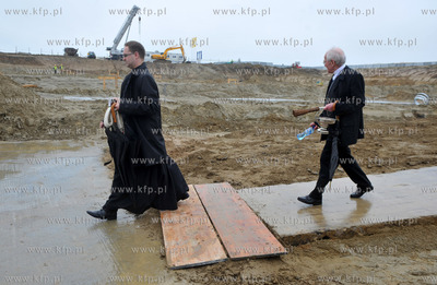 Gdansk. Rebiechowo. Uroczystosc wmurowania kamienia...