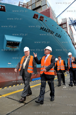 Terminal DCT w Gdansku. Prezydent Lech Walesa, z Prezydentem...