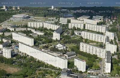 Gdansk Zabianka z lotu ptaka. Na pierwszym planie ul....